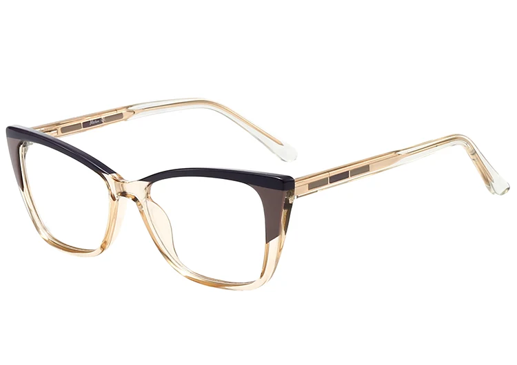 Linear Grid Pattern Colored Core Wire Temple Glasses